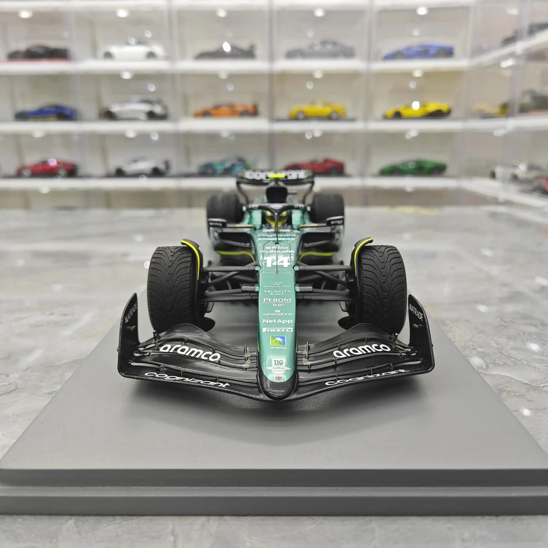 1:18 Aston Martin 2023 AMR23 #14 Monaco GP Fernando Alonso F1 model car by Spark - view 1