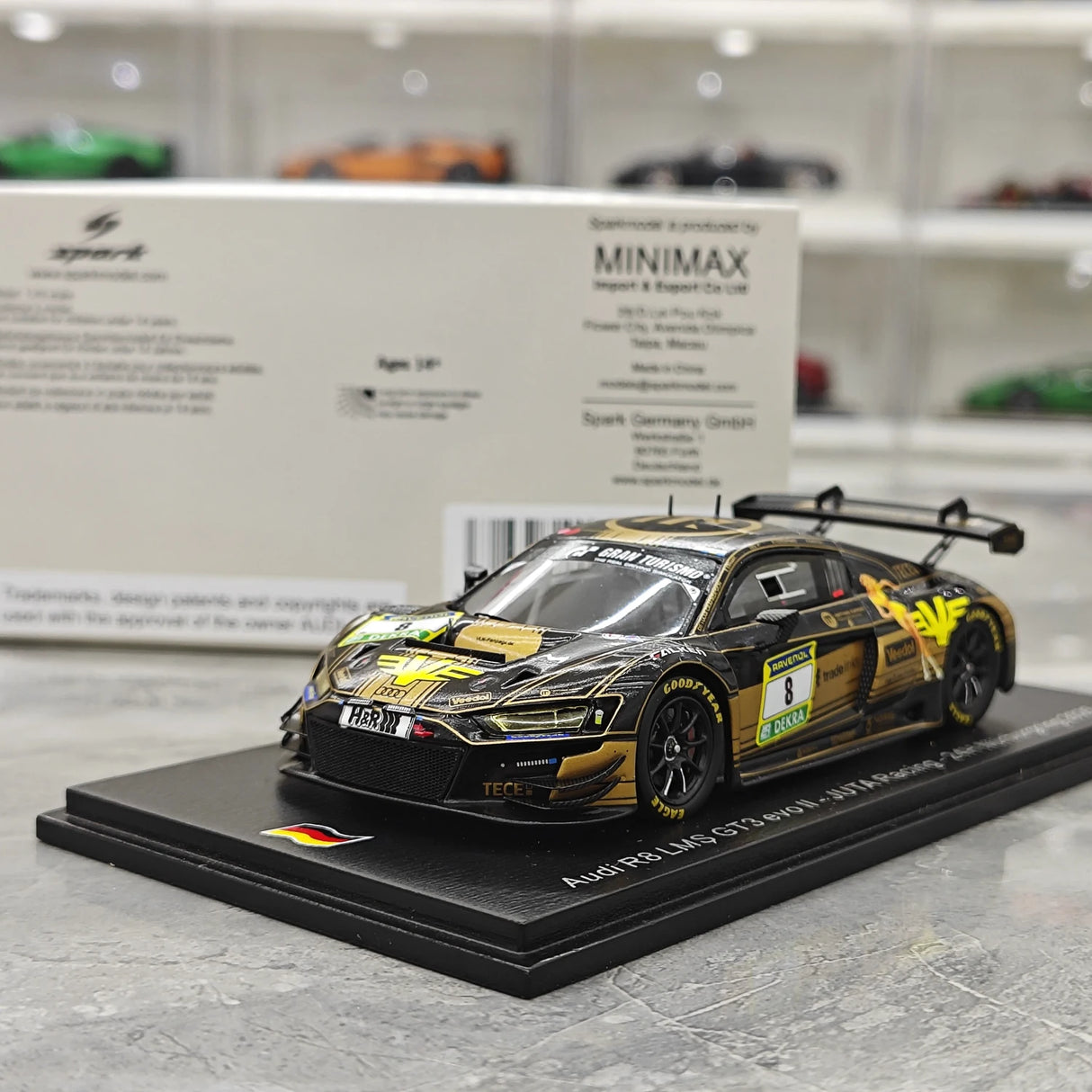Audi 2025 R8 LMS GT3 EVO II #8 1:43 24h Nurburgring resin collectible model by Spark - view 14