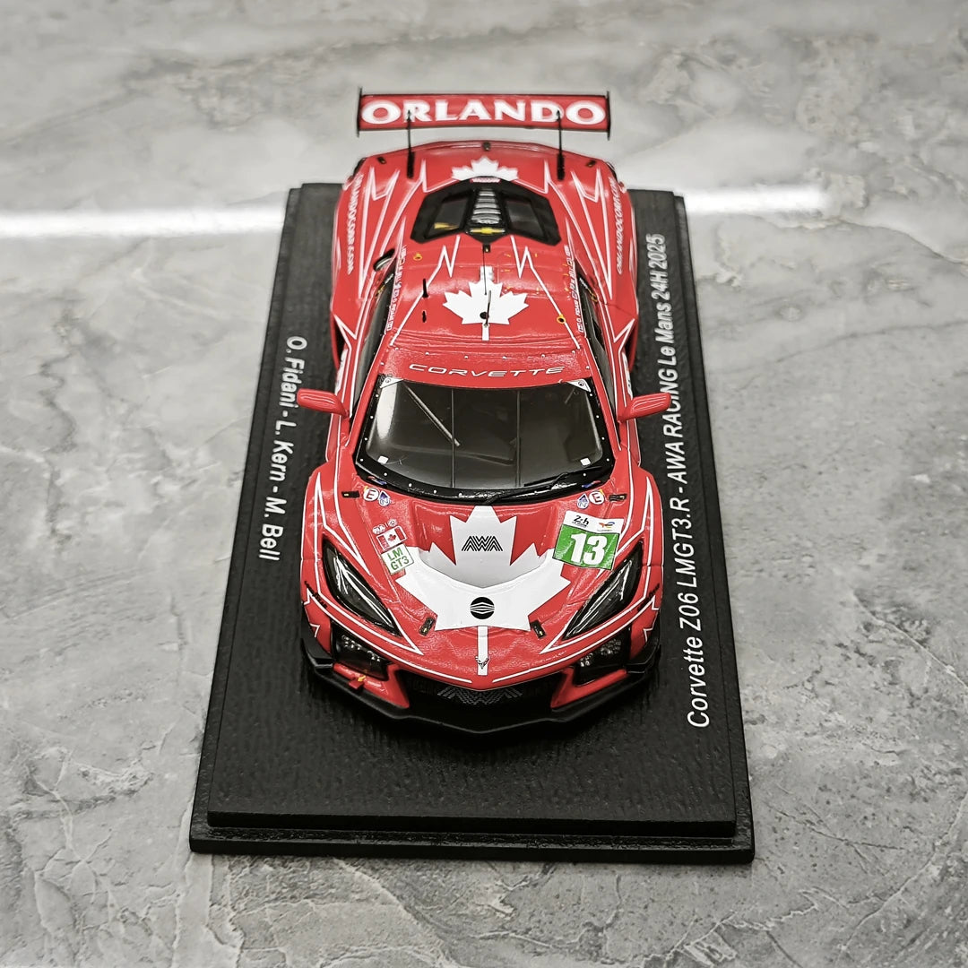 1:43 Chevrolet 2025 Corvette Z06 GT3.R #13 AWA Racing 24h Le Mans model car by Spark - view 2