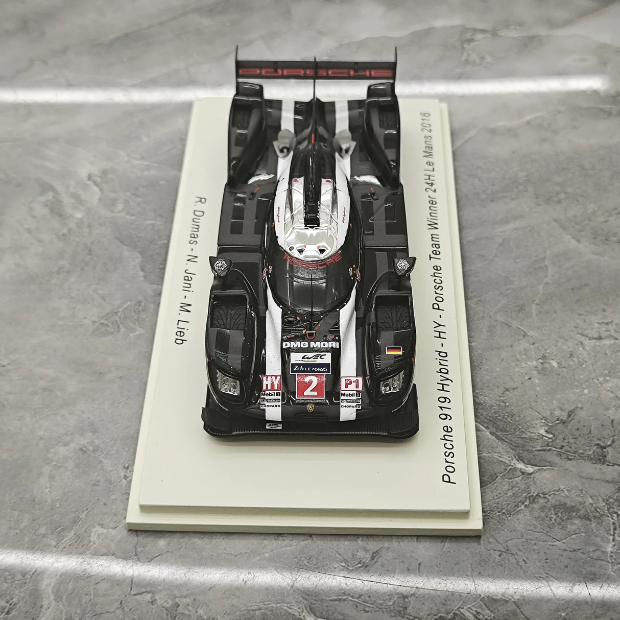 1:43 Porsche 2016 919 Hybrid #2 Voittaja 24h Le Mans -malliauto Spark :ltä – näytä 2