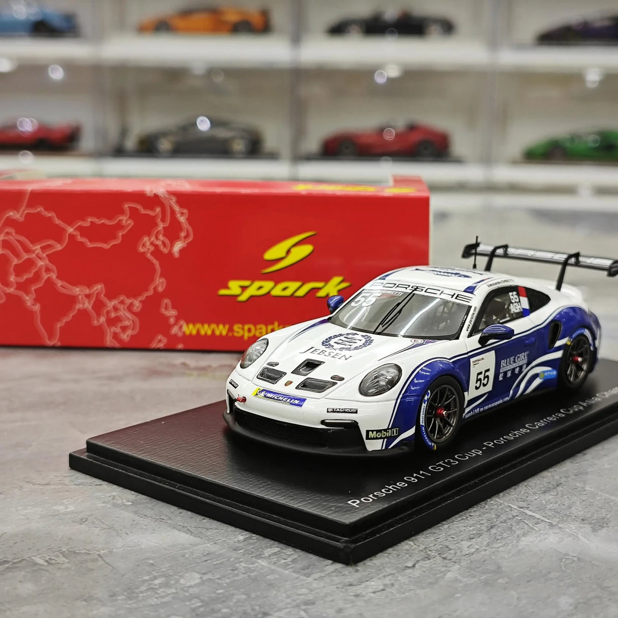 1:43 Porsche 2024 911 GT3 Cup #55 Porsche Carrera Cup Le Mans model car by Spark - view 13