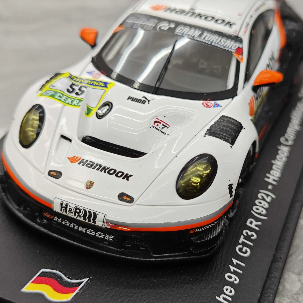Porsche 2025 911 992 GT3 R Hankook Competition 9위 #55 1:43 24시간 뉘르부르크링 수지 수집 모델 Spark - 뷰 11