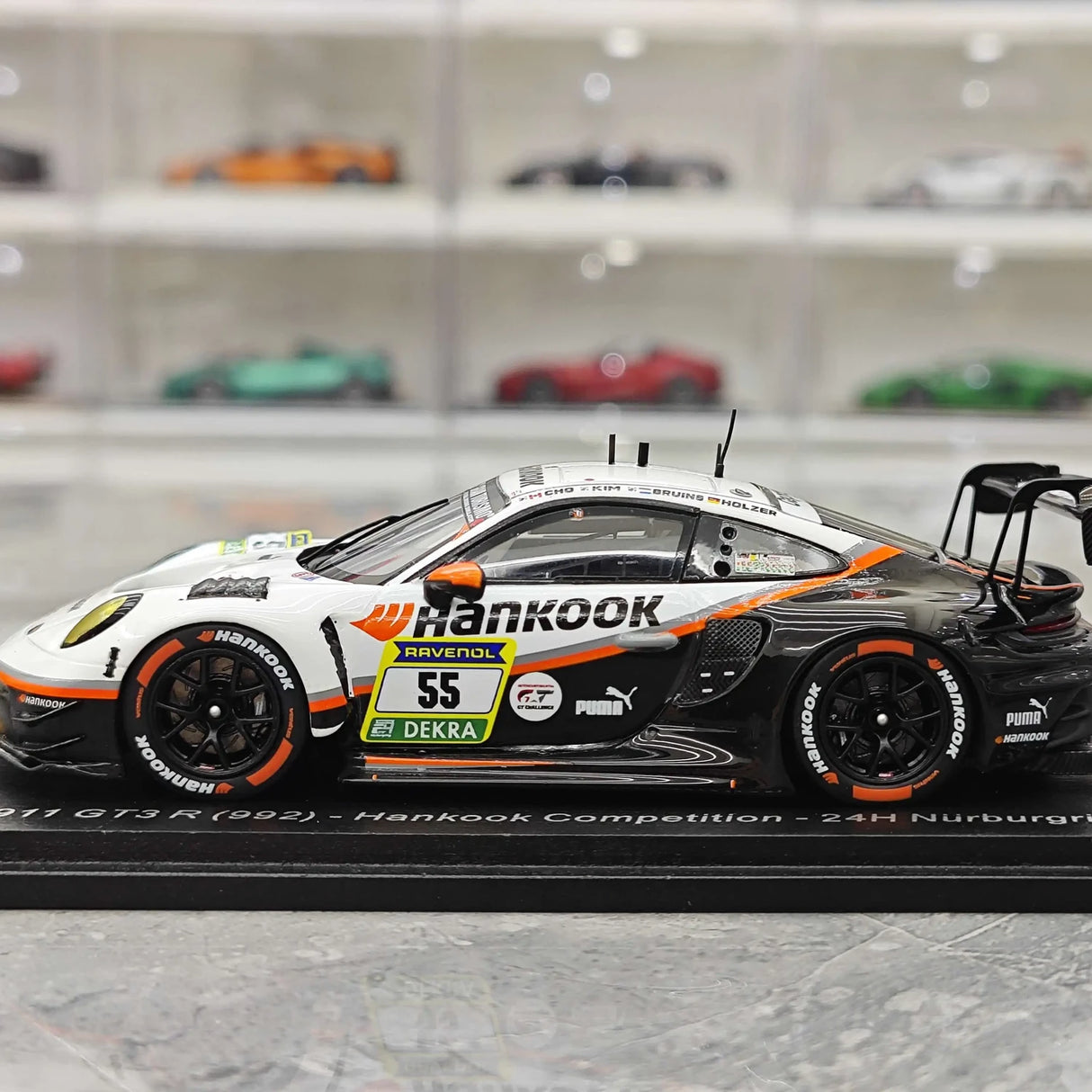 Porsche 2025 911 992 GT3 R 한국 대회 9위 #55 1:43 24시간 뉘르부르크링 수지 수집 모델 Spark - 뷰 5
