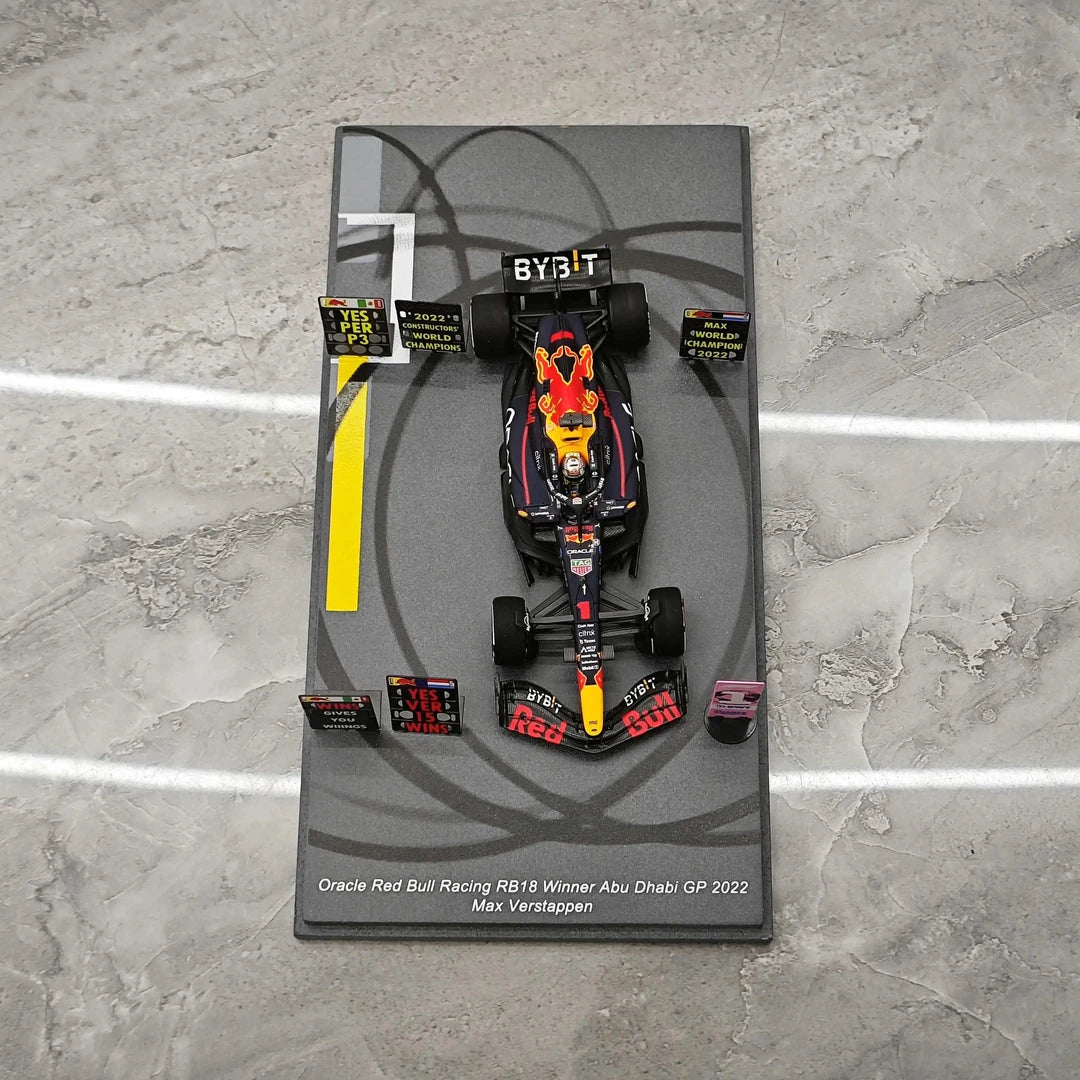 1:43 Red Bull 2022 RB18 #1 Abu Dhabi GP Max Verstappen F1 resin model car by Spark - view 2
