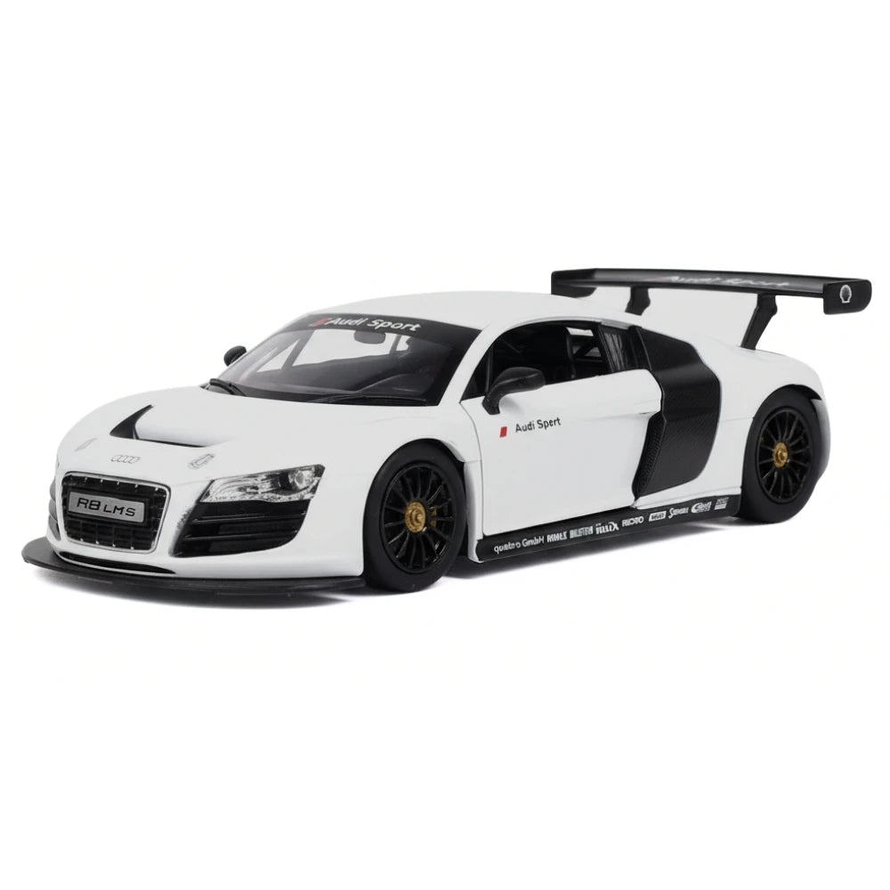 Audi 2008 R8 LMS GT3 White 1:24 – Diecast Display Model Die-Cast