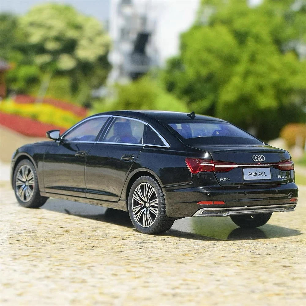 Audi 2019 A6 L preto 1:24 – modelo de exposição em metal fundido