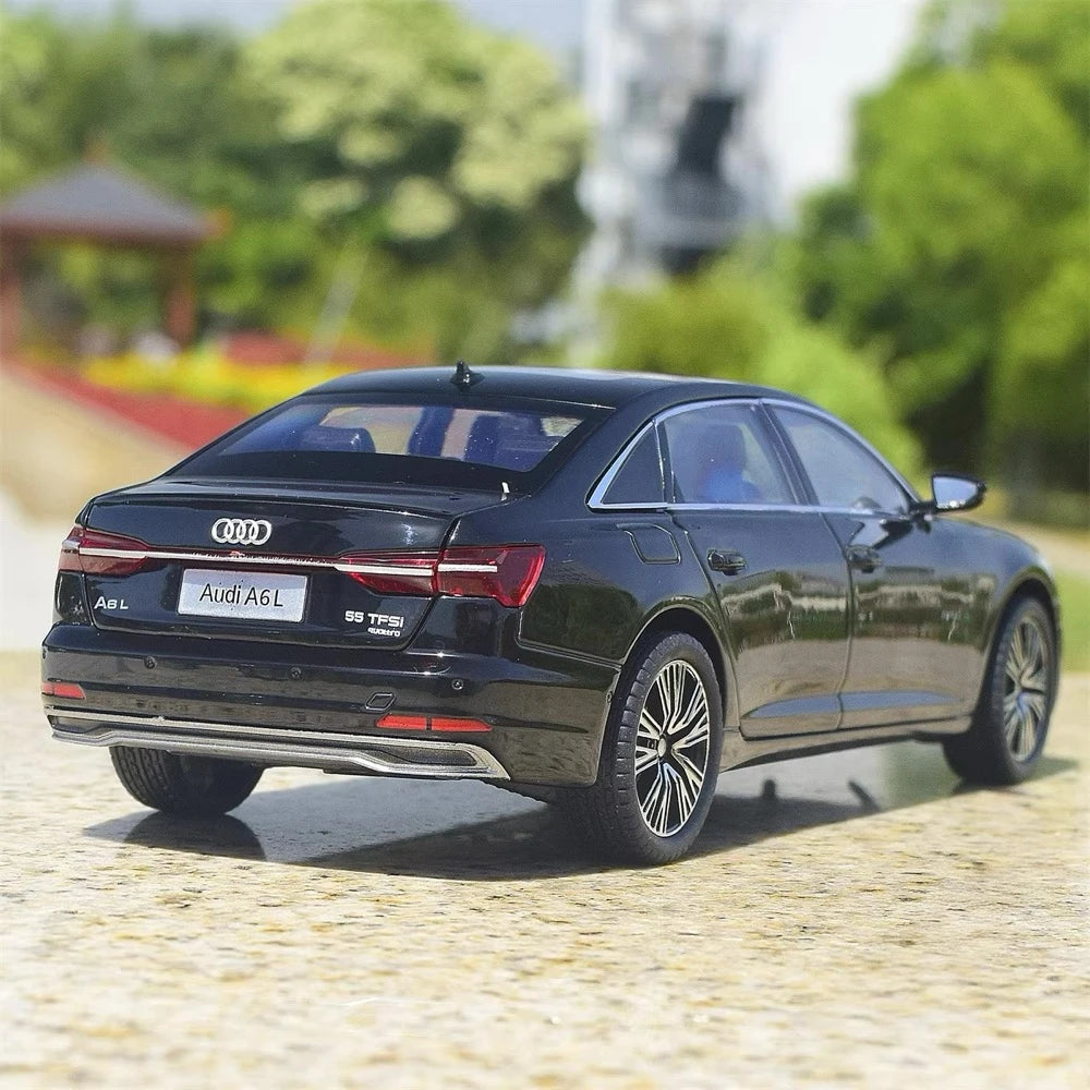 Audi 2019 A6 L preto 1:24 – modelo de exposição em metal fundido