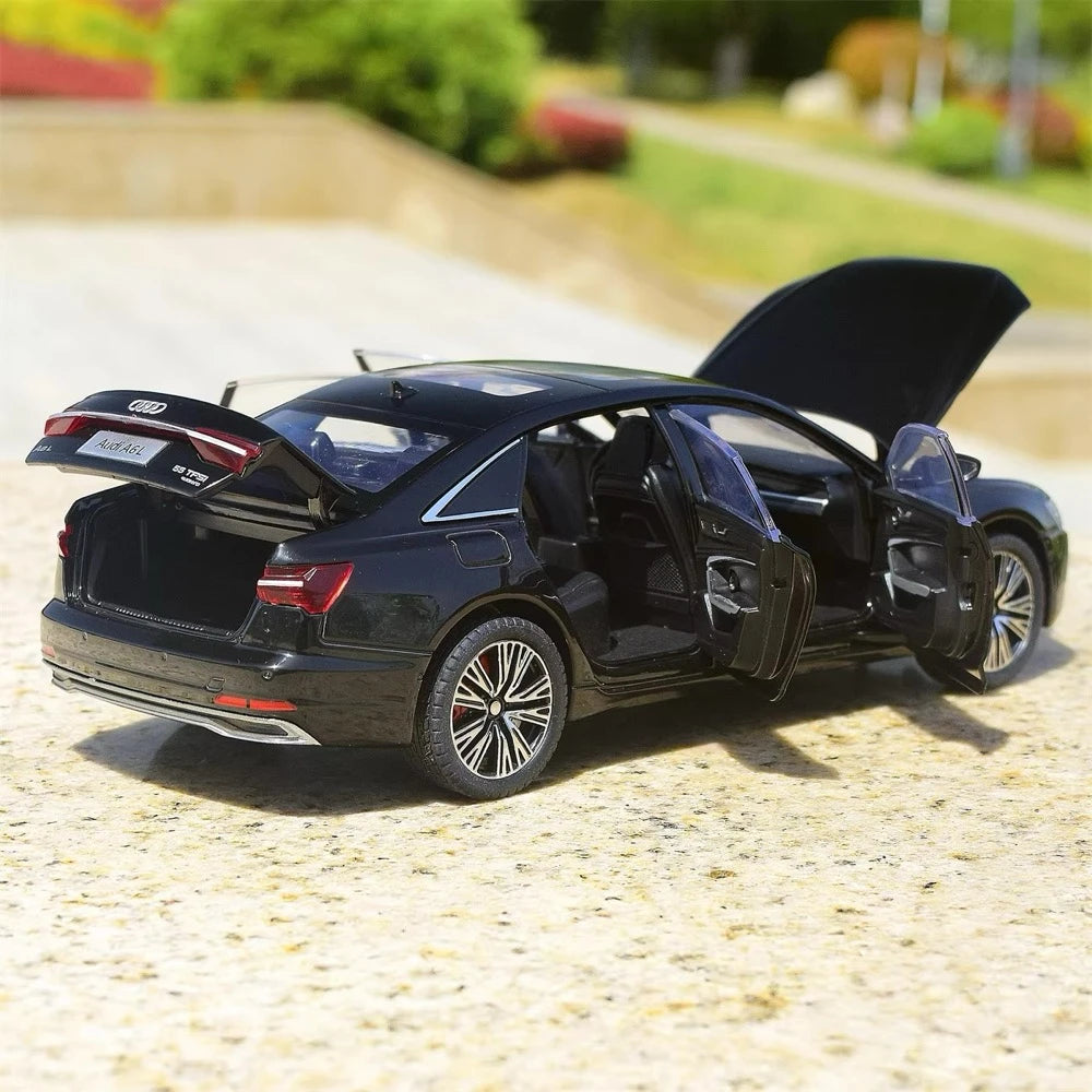 Audi 2019 A6 L preto 1:24 – modelo de exposição em metal fundido