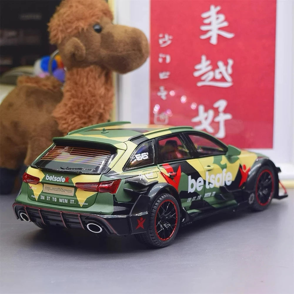 Audi 2019 RS6 Betsafe C8 Green 1:24 – Valuvalettu näyttömalli