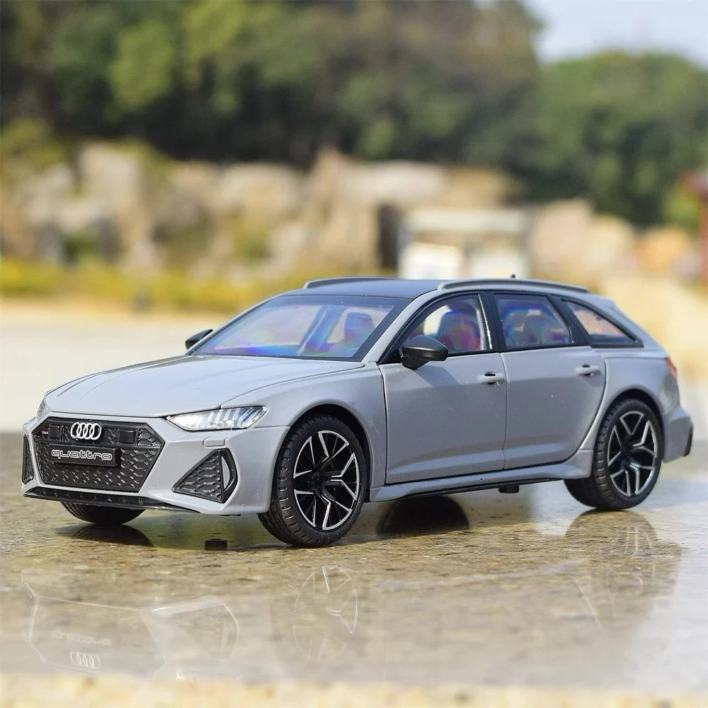 Audi 2019 RS6 C8 Szary 1:24 – Model wyświetlacza odlewany z metalu