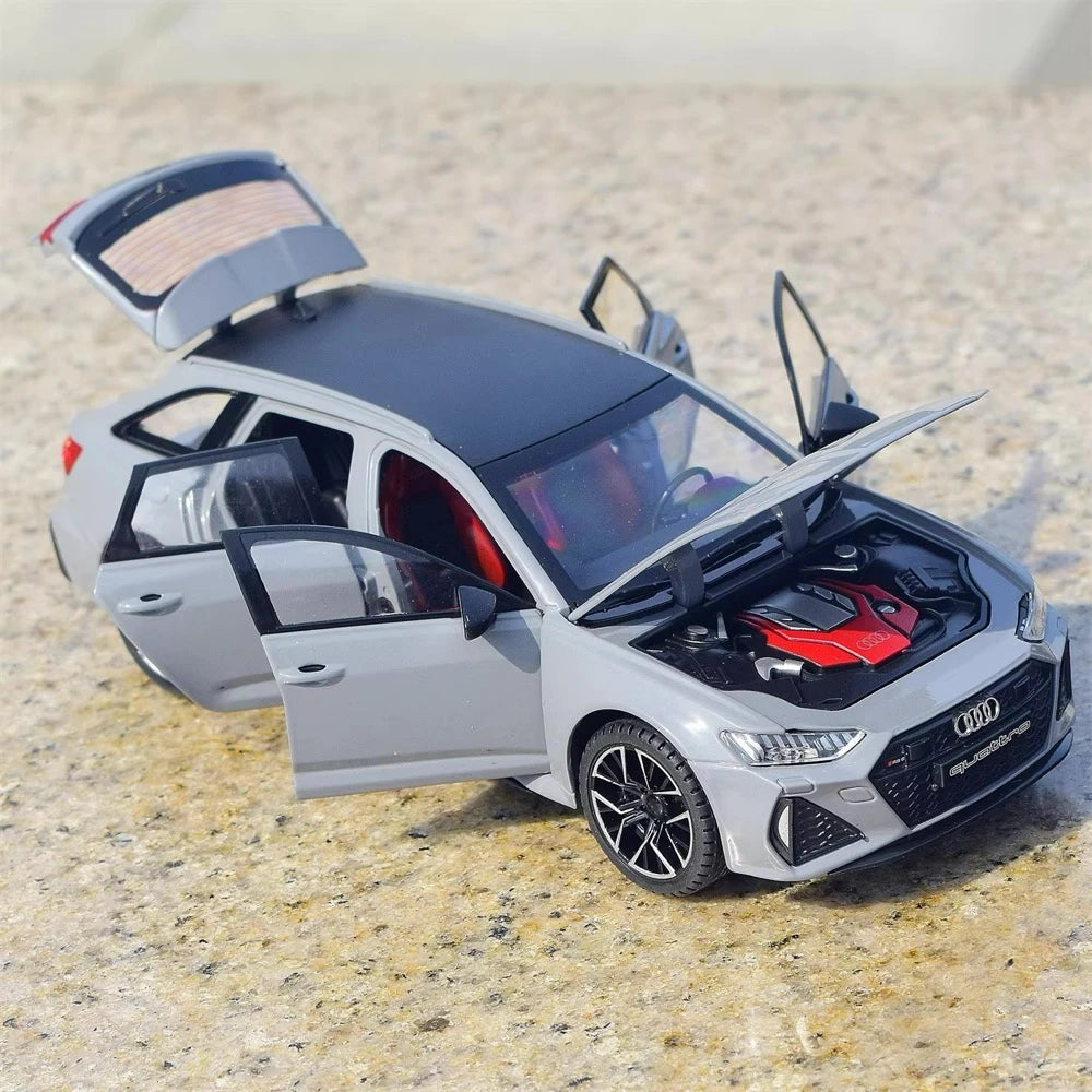 Audi 2019 RS6 C8 Szary 1:24 – Model wyświetlacza odlewany z metalu