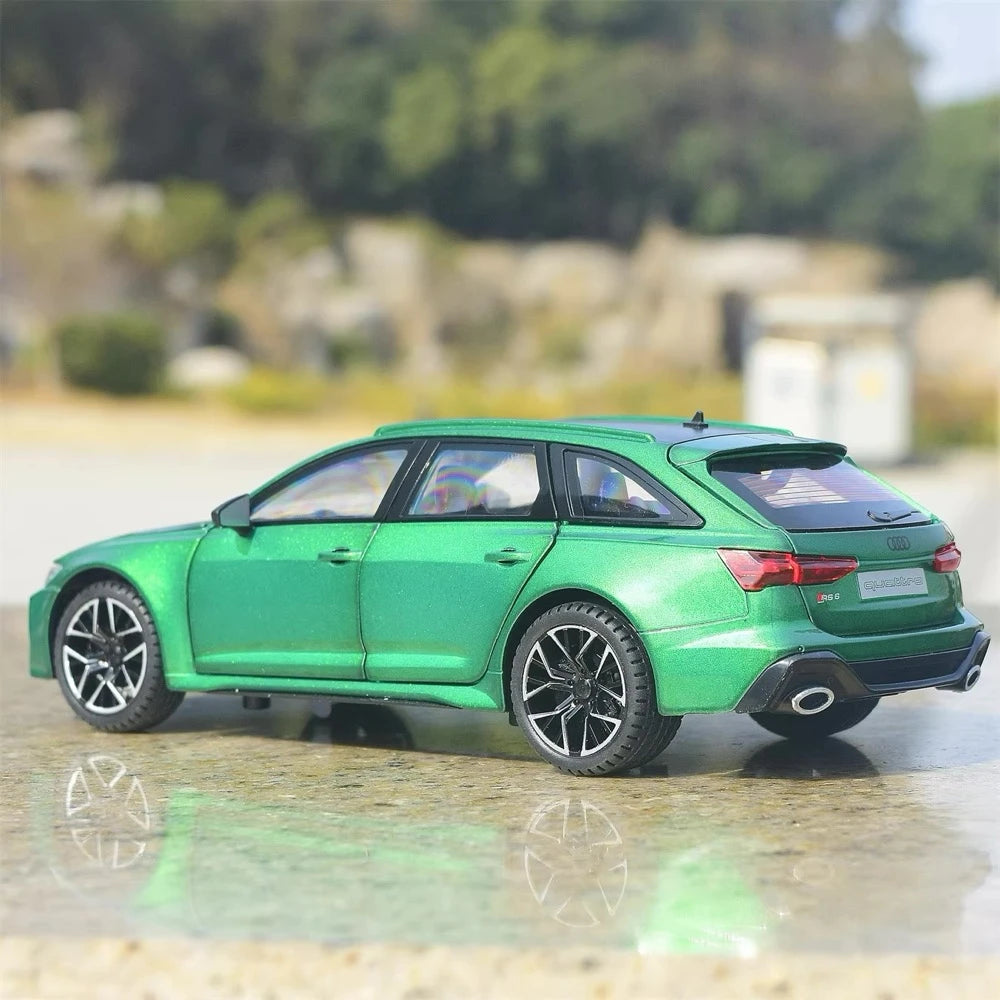Audi 2019 RS6 C8 verde 1:24 – modelo de exposição em metal fundido