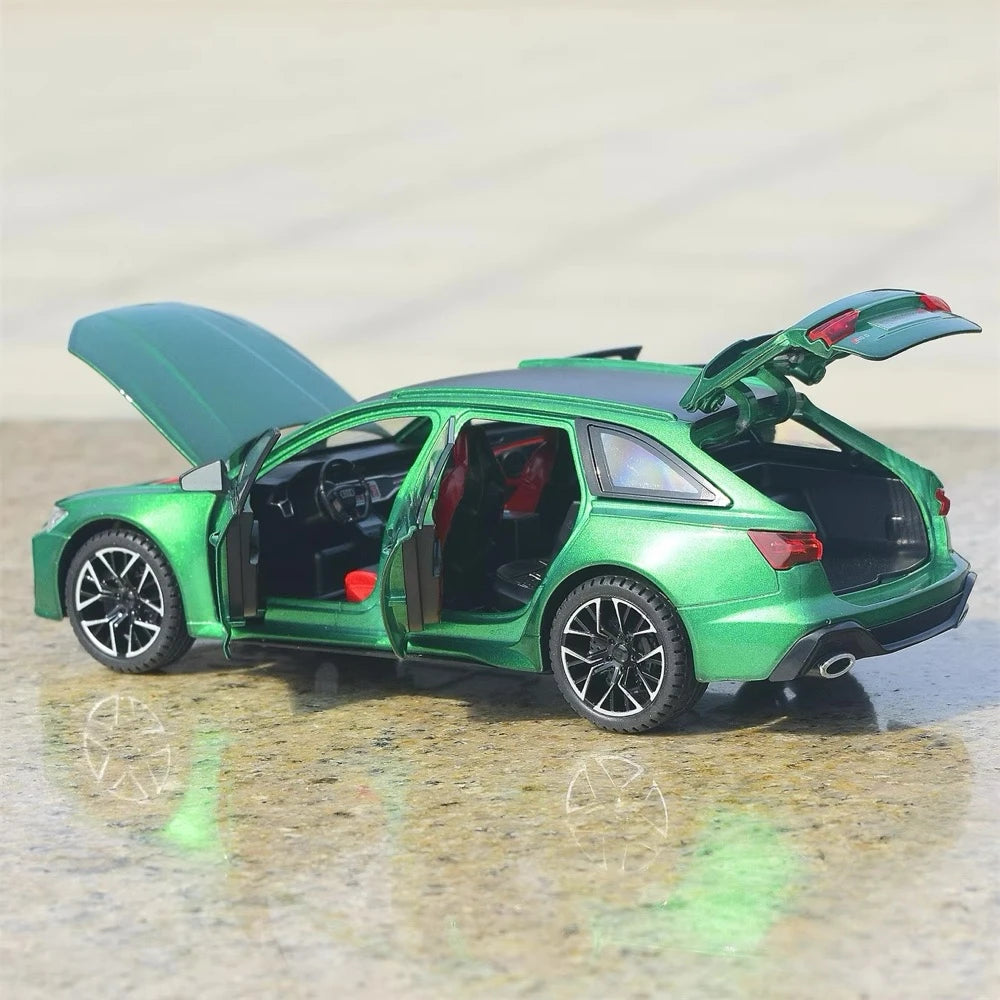 Audi 2019 RS6 C8 verde 1:24 – modelo de exposição em metal fundido