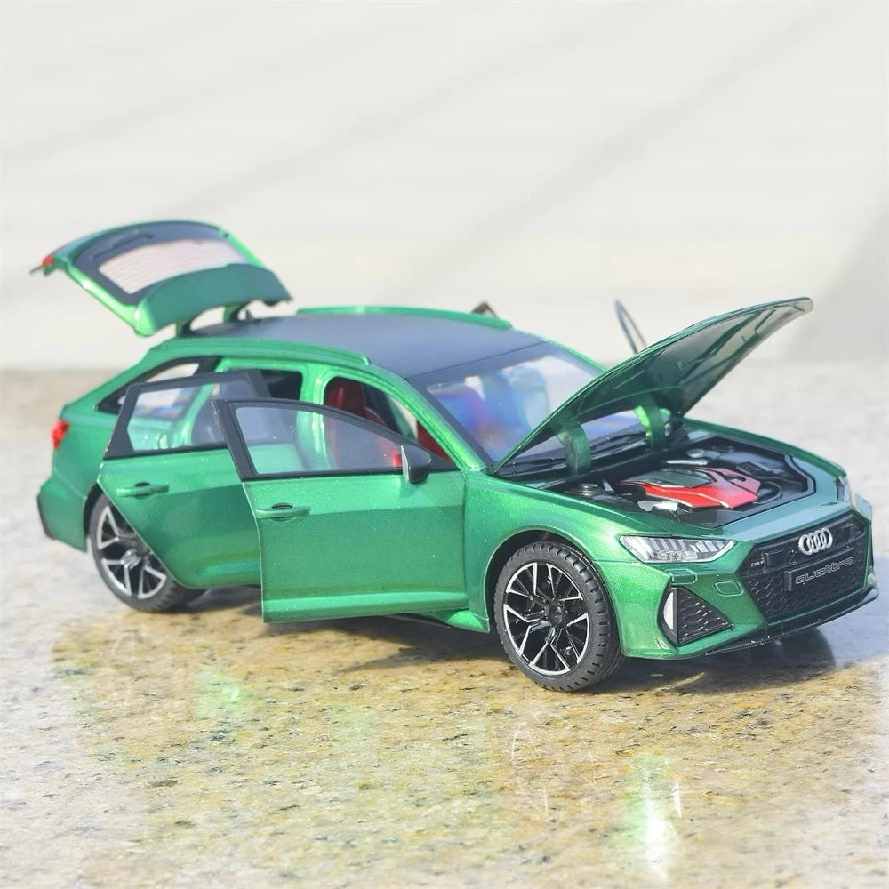 Audi 2019 RS6 C8 verde 1:24 – modelo de exposição em metal fundido
