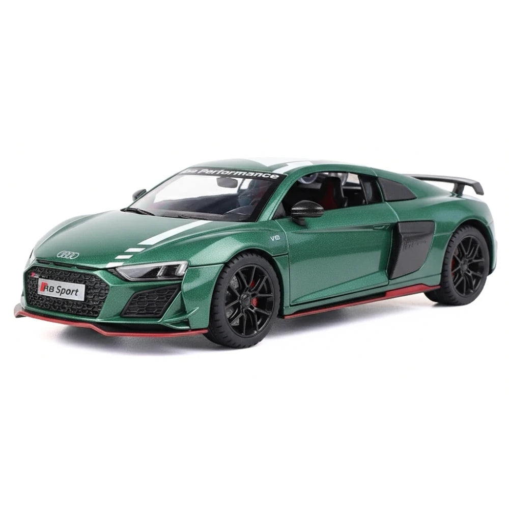 Audi 2021 R8 RWD Zielony 1:24 – Model wyświetlacza odlewany z odlewu