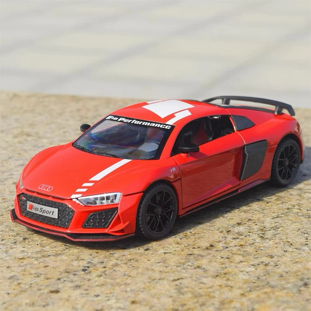 Audi 2021 R8 RWD Czerwony 1:24 – Model wyświetlacza odlewany z odlewu
