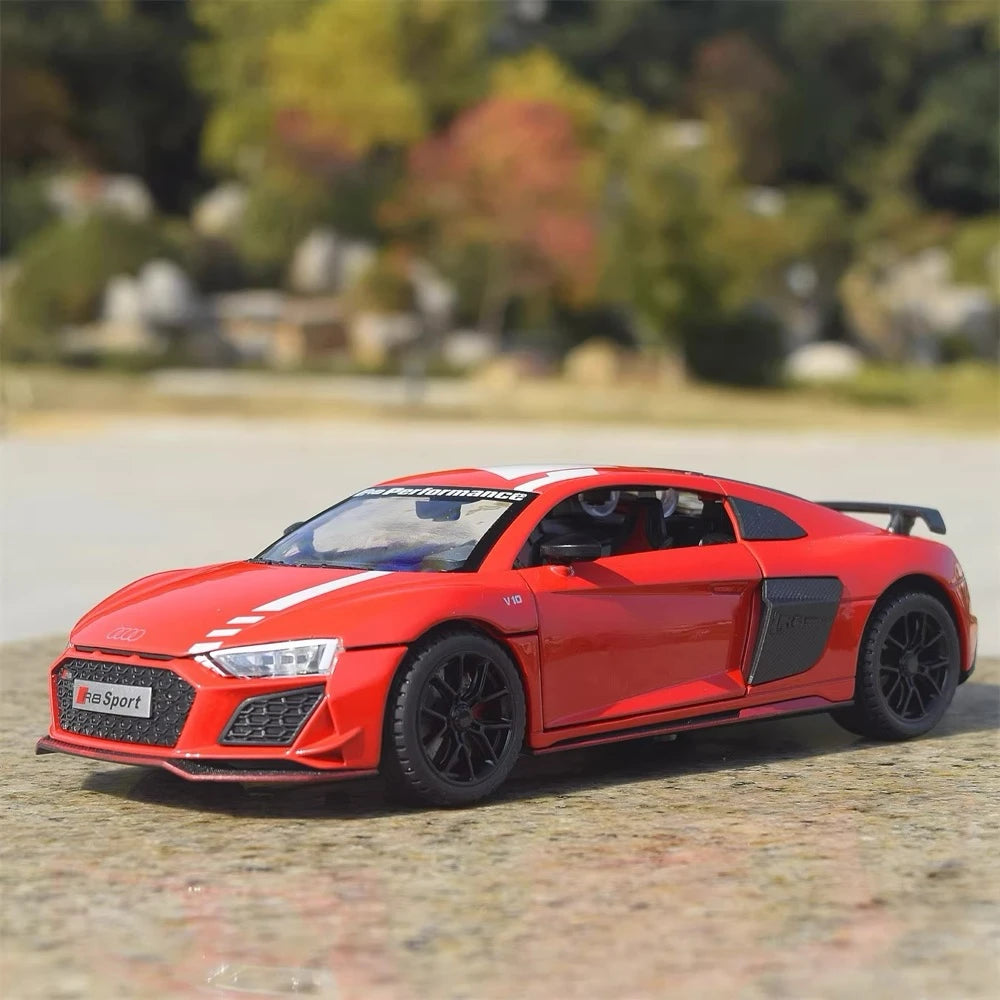 Audi 2021 R8 RWD Czerwony 1:24 – Model wyświetlacza odlewany z odlewu