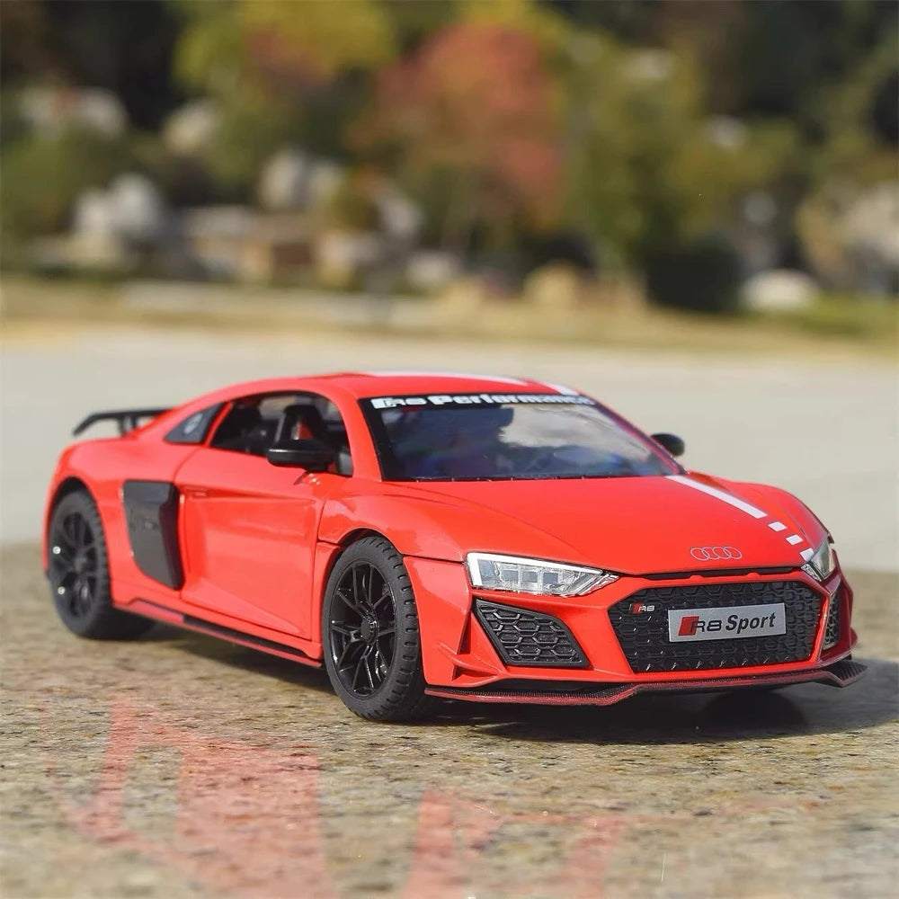 Audi 2021 R8 RWD Czerwony 1:24 – Model wyświetlacza odlewany z odlewu