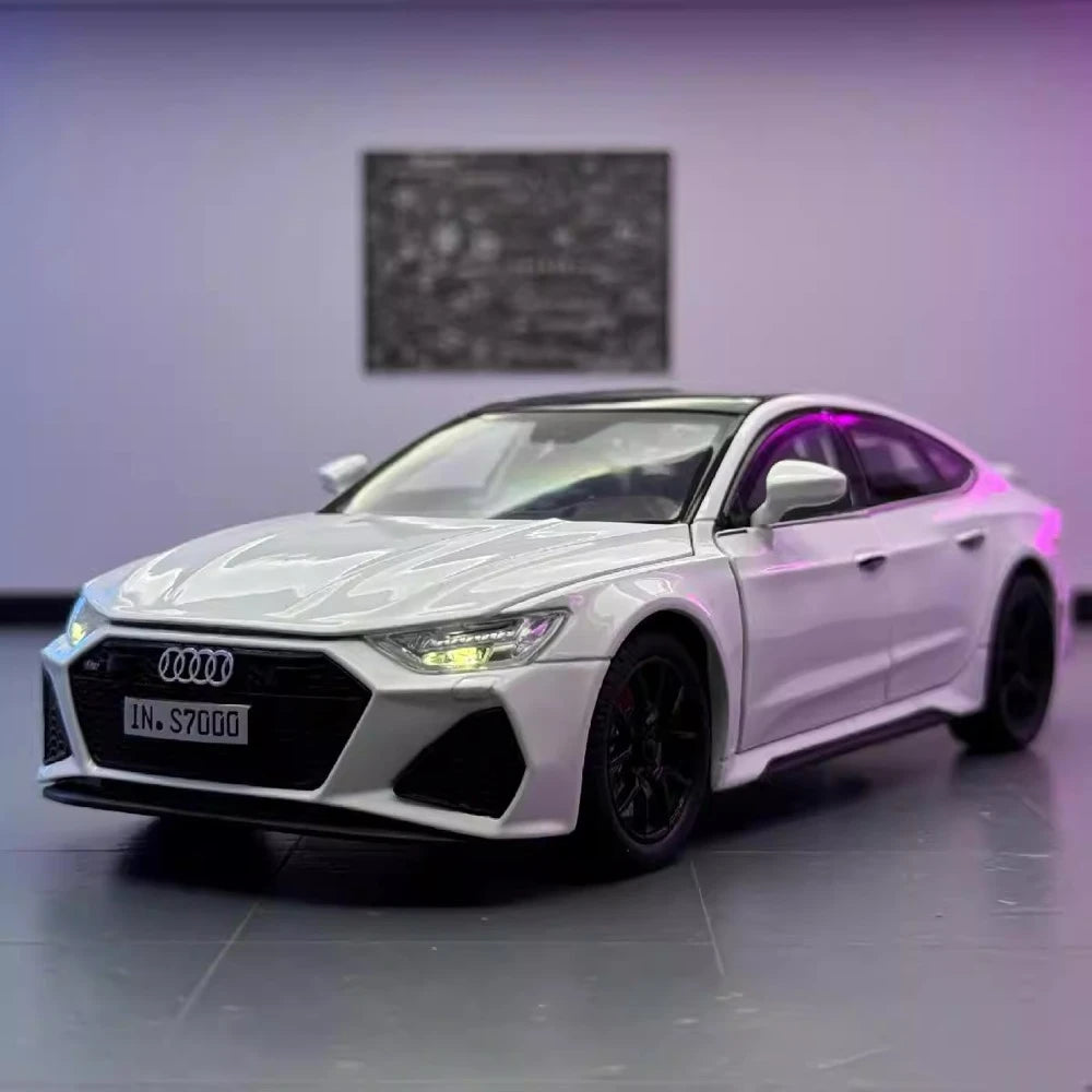 Audi 2024 RS7 branco 1:24 – modelo de exposição em metal fundido