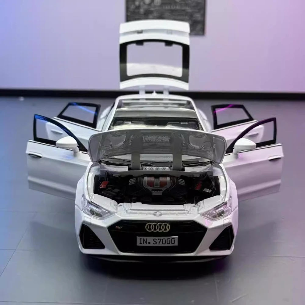 Audi 2024 RS7 branco 1:24 – modelo de exposição em metal fundido