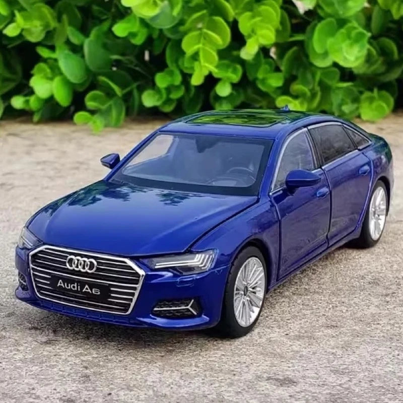 Audi 2019 A6 Blue 1:32 – model wyświetlacza odlewany z odlewu