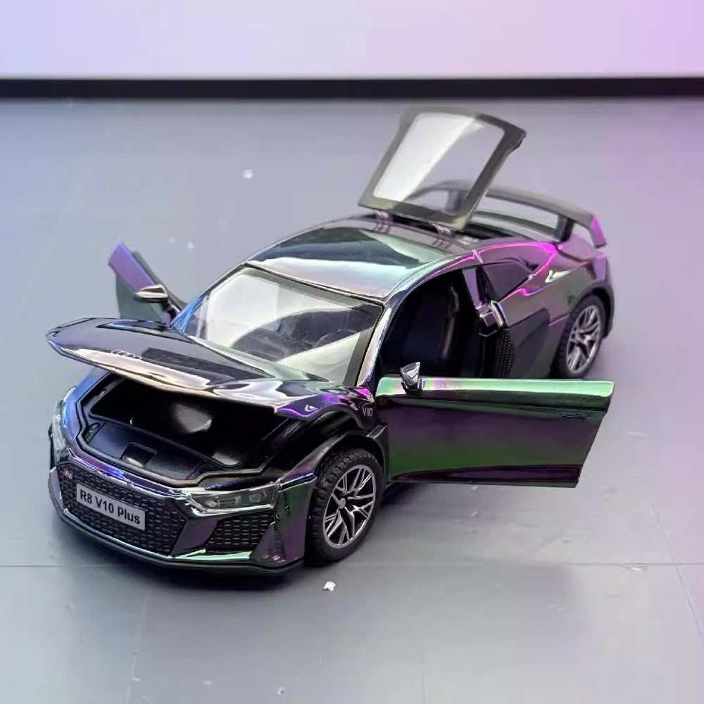 Audi 2023 R8 V10 Plus بنفسجي 1:32 – نموذج عرض معدني مصبوب
