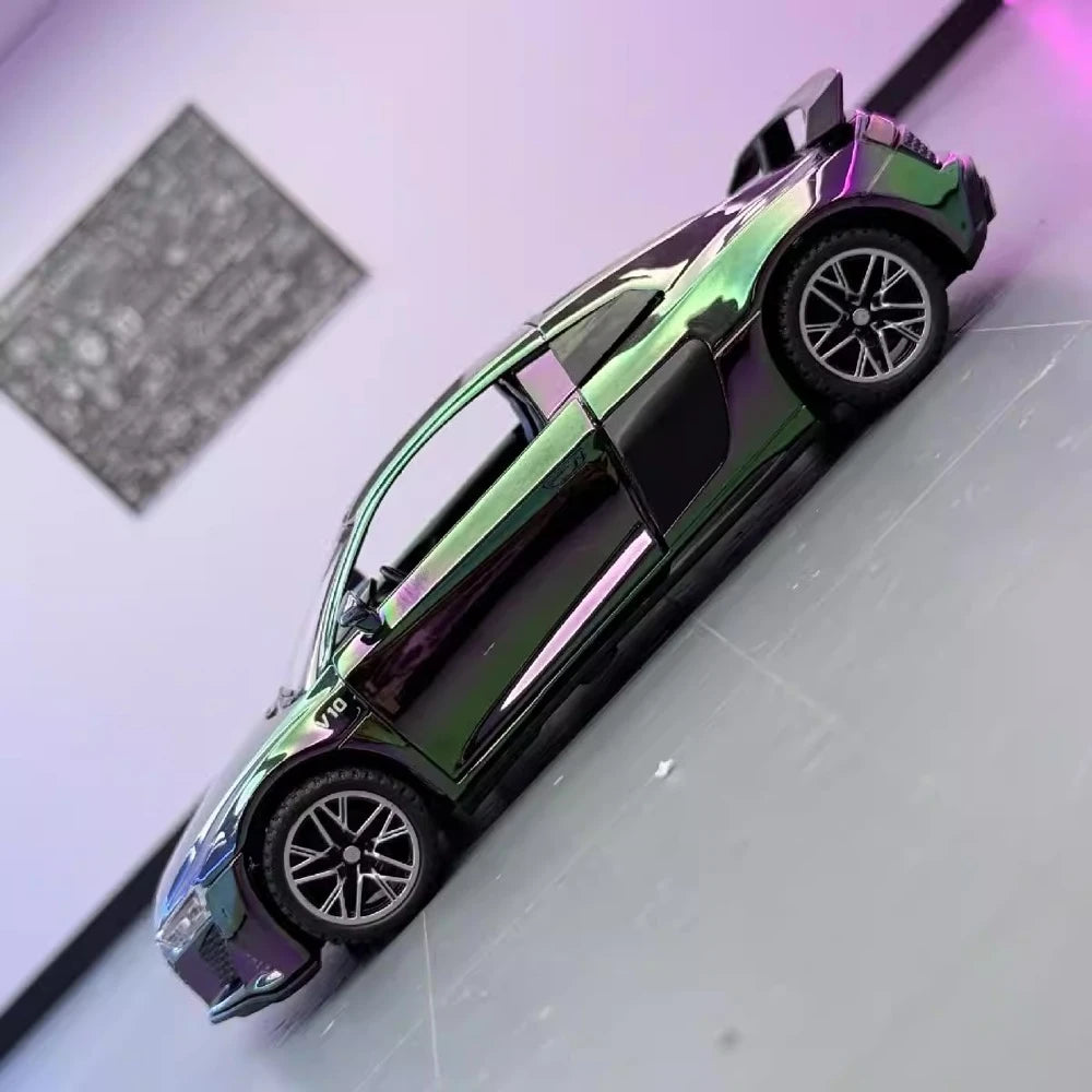 Audi 2023 R8 V10 Plus بنفسجي 1:32 – نموذج عرض معدني مصبوب