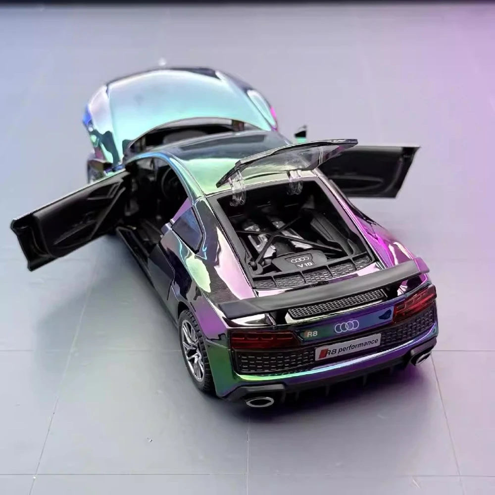 Audi 2023 R8 V10 Plus بنفسجي 1:32 – نموذج عرض معدني مصبوب