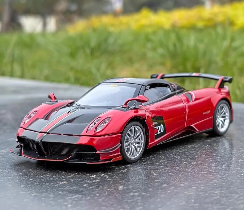 Pagani 2016 Huayra BC vermelho 1:32 – modelo de exposição em metal fundido