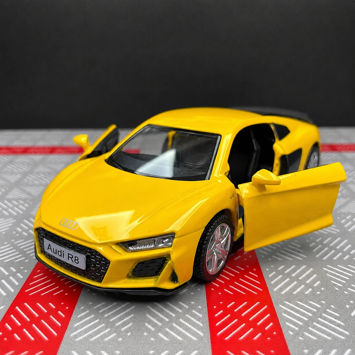 Audi 2016 R8 أصفر 1:36 – نموذج عرض معدني مصبوب