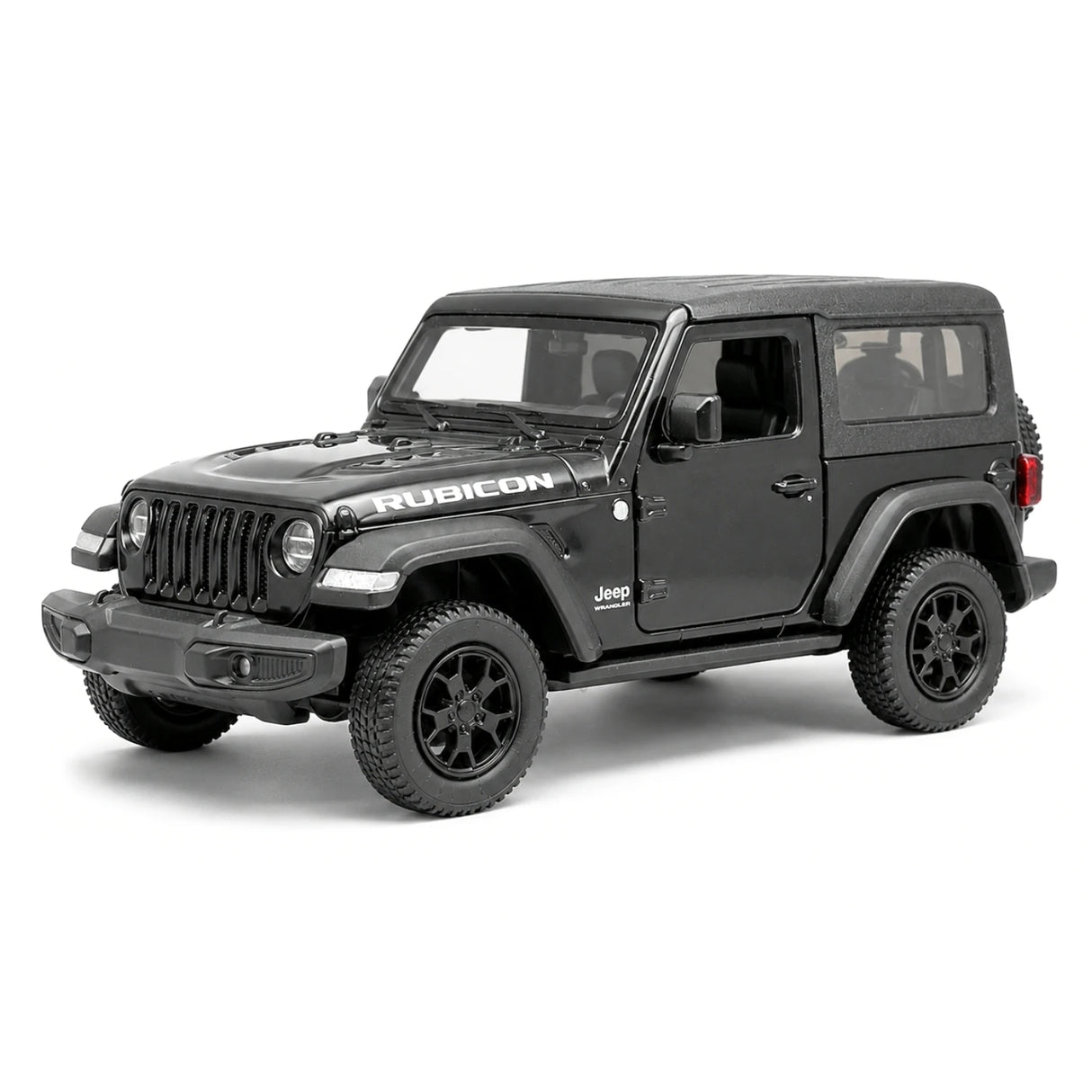 Jeep 2018 Wrangler Rubicon Matte أسود 1:36 – نموذج عرض معدني مصبوب