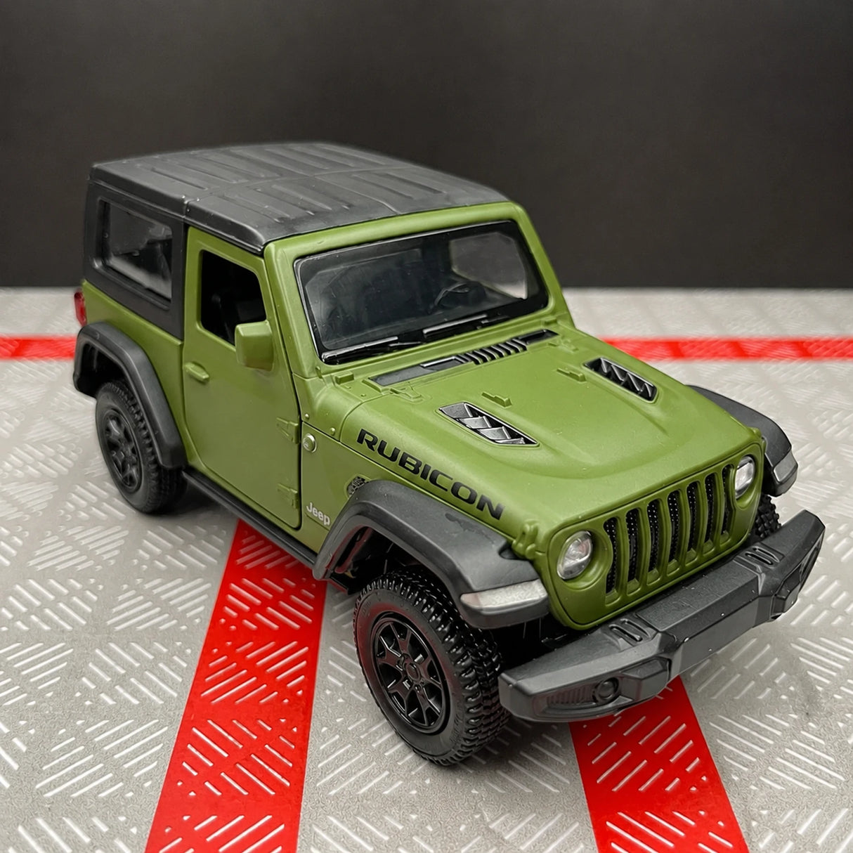 Jeep 2018 Wrangler Rubicon 무광 그린 1:36 – 다이캐스트 디스플레이 모델 다이캐스트