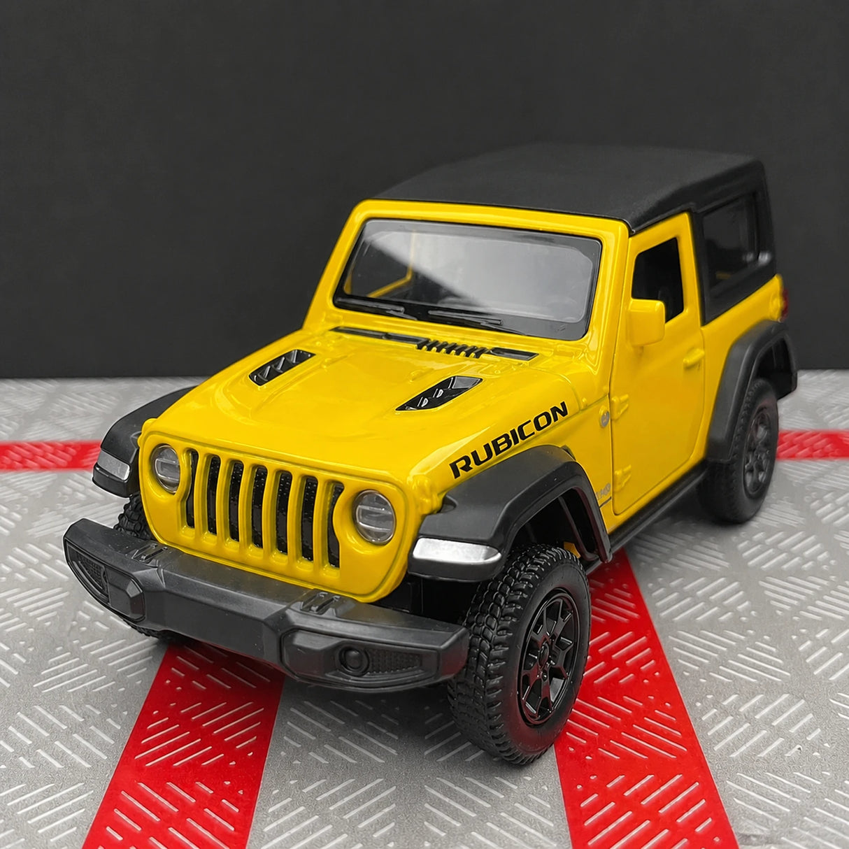 Jeep 2018 Wrangler Rubicon أصفر 1:36 – نموذج عرض معدني مصبوب