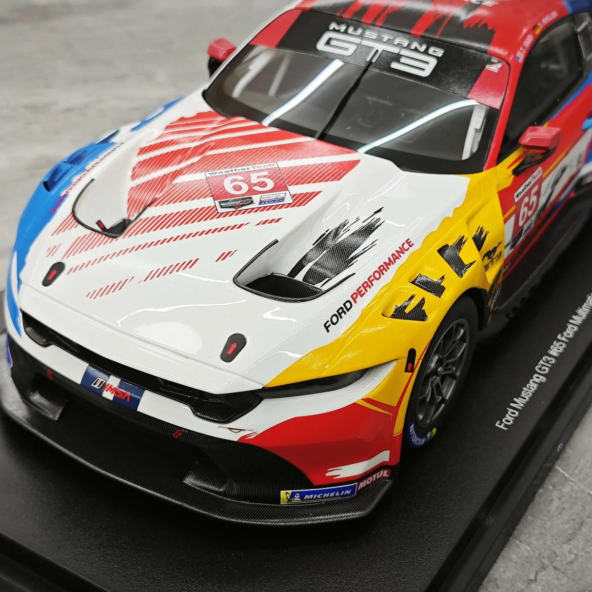 Ford 2024 Mustang GT3 Ford Multimatic Motorsports #65 1:18 Sammlermodell aus Harz von Top Speed – siehe 11