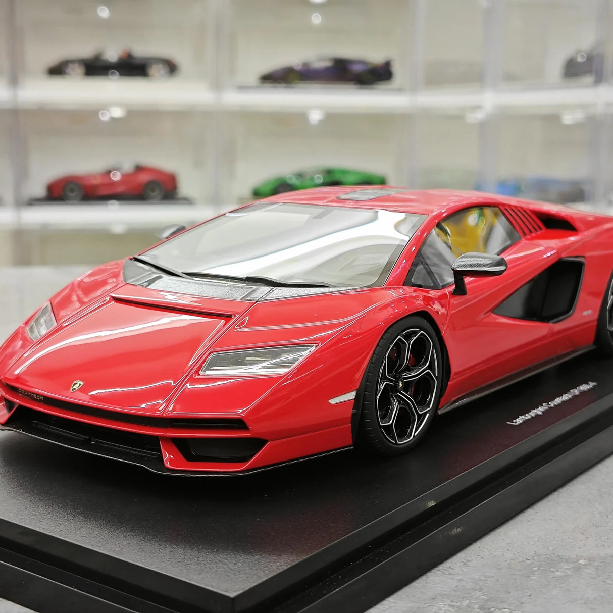 Top Speed Lamborghini 2021 Countach LPI 800-4 Rosso Mars 1:18 – Sammelobjekt-Resin-Modellharz