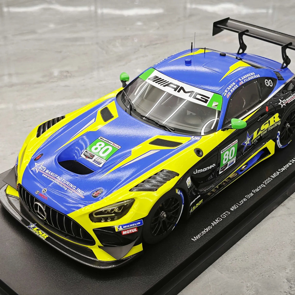 1:18 Mercedes–AMG 2025 GT3 EVO Lone Star Racing IMSA Daytona 24h #80 Modell von Top Speed – Ansicht 4