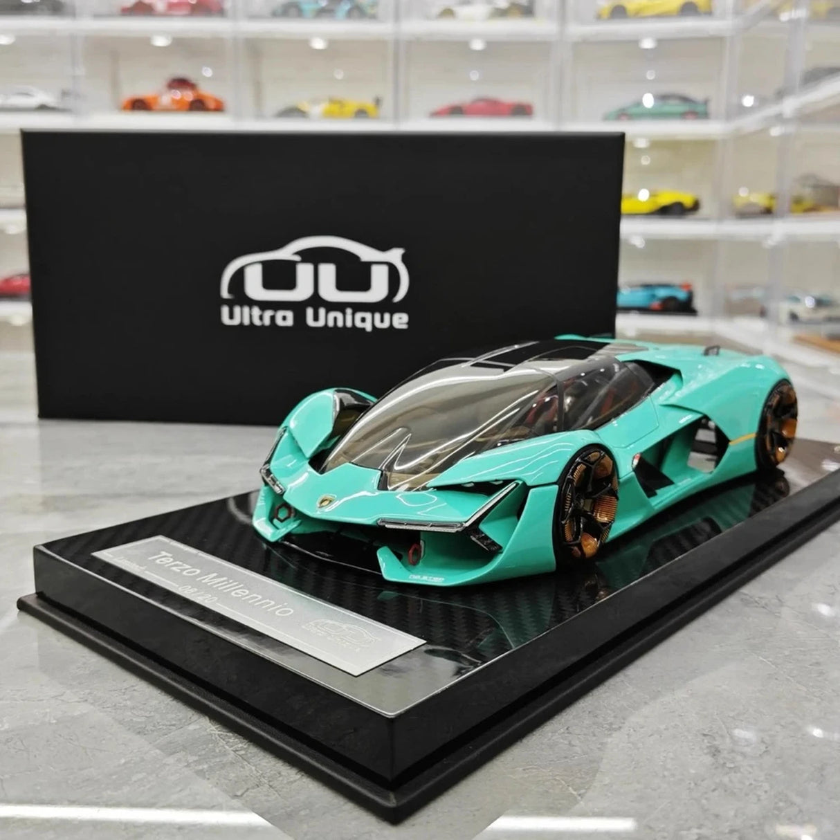 Ultra Unique Lamborghini 2017 Terzo Millennio blauw 1:18 – Collectible resin Model resin