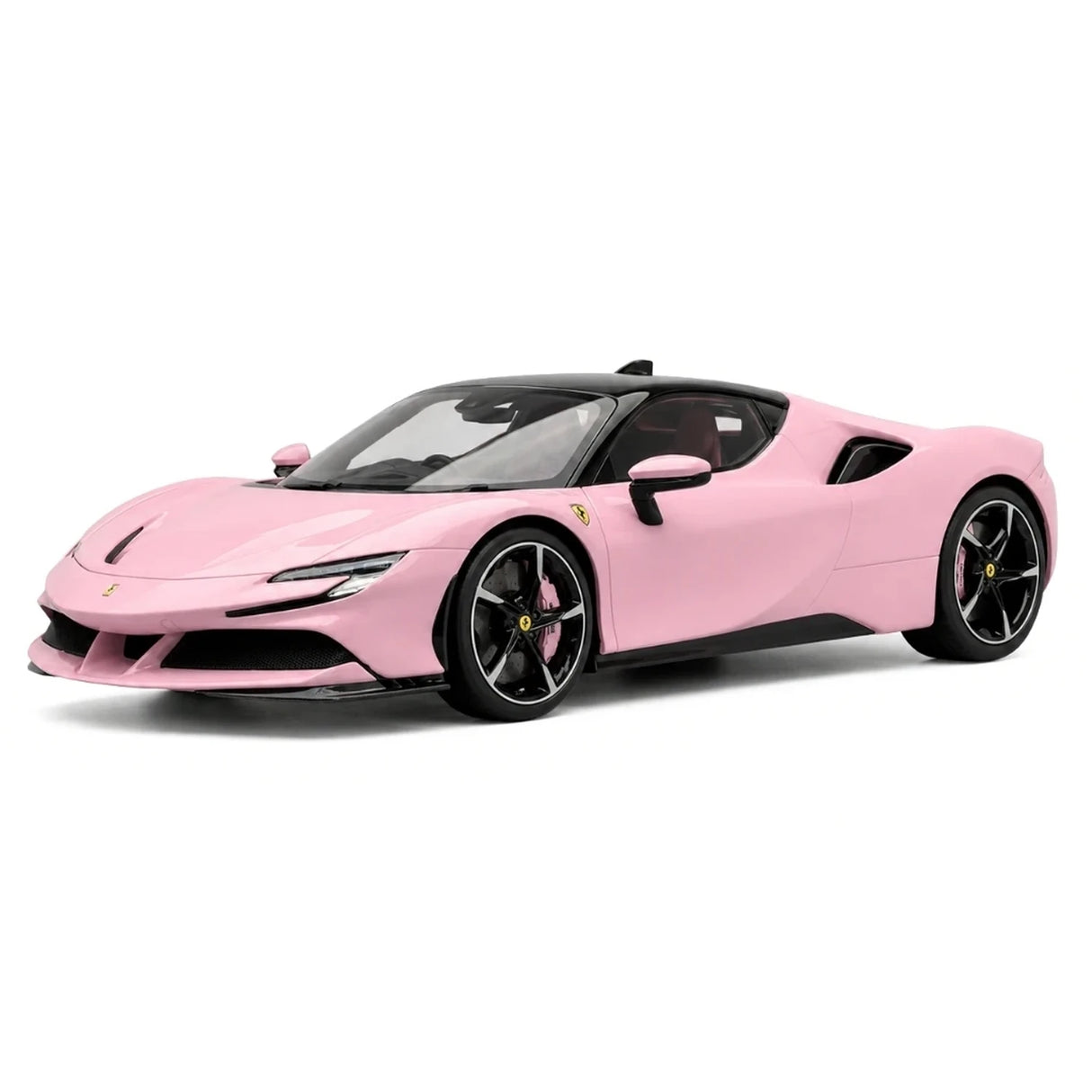 Fahrzeugkunst Ferrari 2019 SF90 Stradale Pink 1:18 – Sammelobjekt-Resin-Modellharz