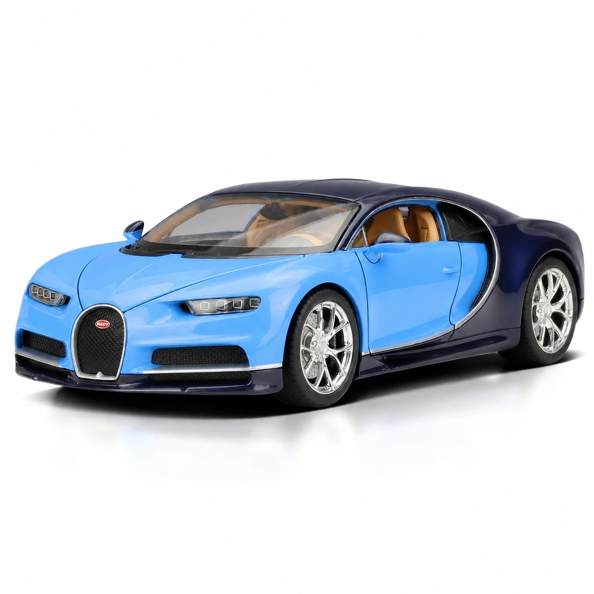 Welly Bugatti 2016 Chiron أزرق 1:24 – نموذج عرض معدني مصبوب