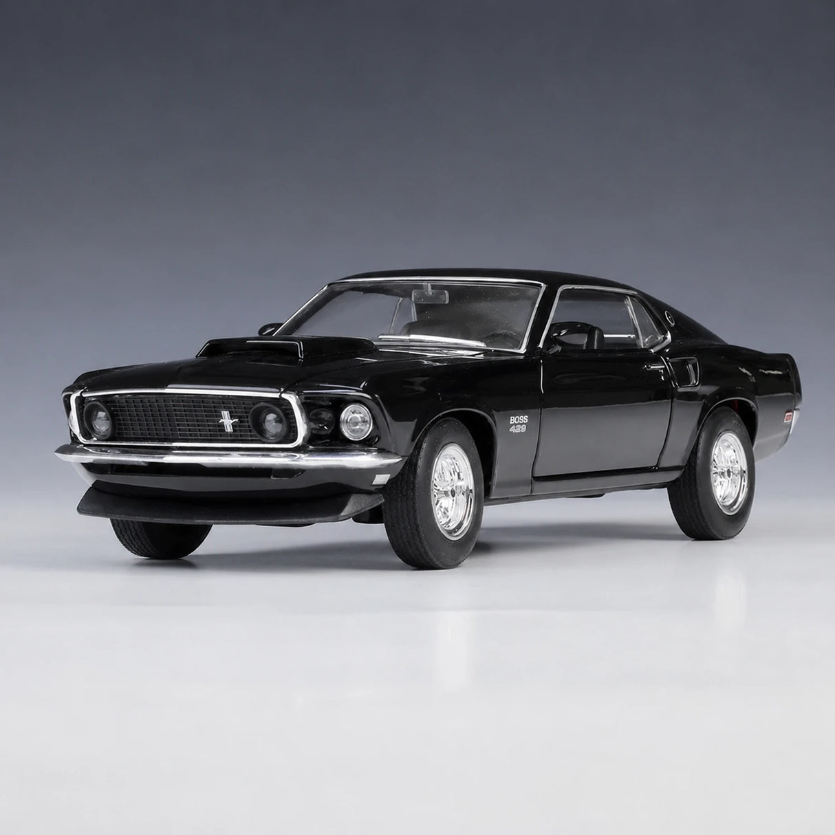 Welly Ford 1969 Mustang Boss 429 أسود 1:24 – نموذج عرض معدني مصبوب