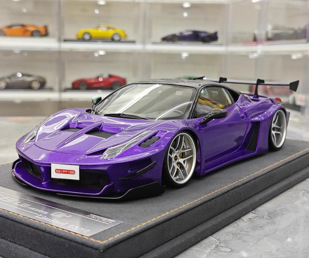 Ares Ferrari 2010 Model Ferrari 458 GT Widebody Purple 1:18 – Collectible Resin Model Resin