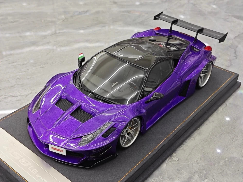 Ares Ferrari 2010 Model Ferrari 458 GT Widebody Purple 1:18 – Collectible Resin Model Resin