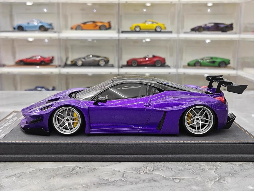 Ares Ferrari 2010 Model Ferrari 458 GT Widebody Purple 1:18 – Collectible Resin Model Resin