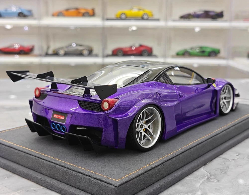 Ares Ferrari 2010 Model Ferrari 458 GT Widebody Purple 1:18 – Collectible Resin Model Resin
