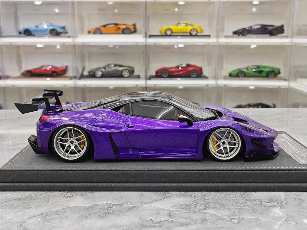 Ares Ferrari 2010 Model Ferrari 458 GT Widebody Purple 1:18 – Collectible Resin Model Resin