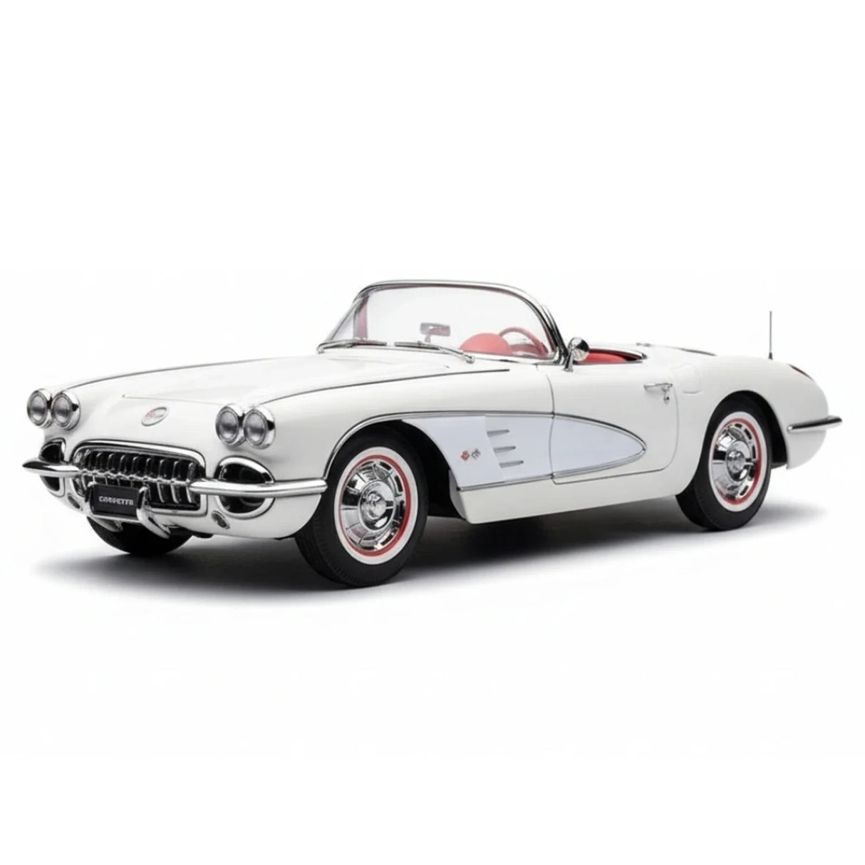 AutoArt Chevrolet 1959 Corvette C1 White 1:18 – keräilyesineitä valuvalumallina