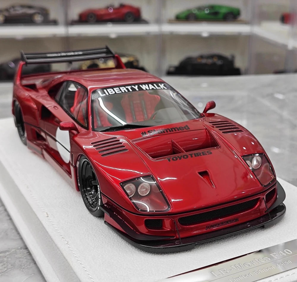 BBA Ferrari 1987 F40 Liberty Walk Widebody Red 1:18 – Collectible Resin Model Resin