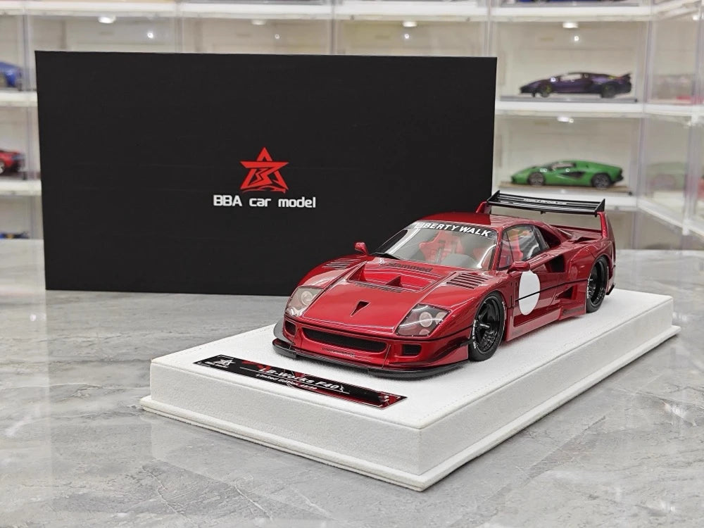 BBA Ferrari 1987 F40 Liberty Walk Widebody Red 1:18 – Collectible Resin Model Resin