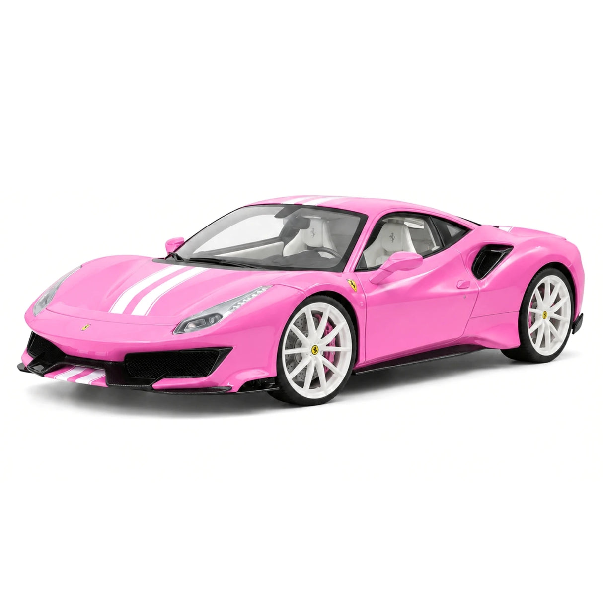 BBA Ferrari 2018 488 Pista Pink White Livery 1:18 – Sammelobjekt-Resin-Modellharz