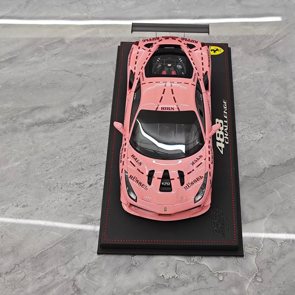 BBR Ferrari 2020 488 Challenge Evo Pink Pig Livery 1:18 – Collectible Resin Model Resin